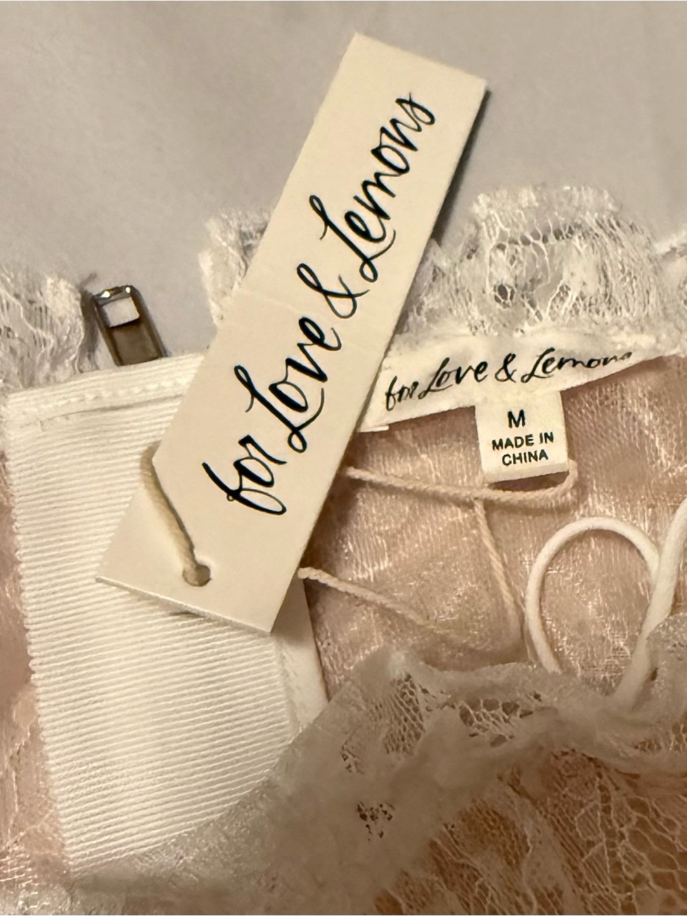 For Love and Lemons Ivory Lace Corset Ruffle Mini Dress - Picture 7 of 10